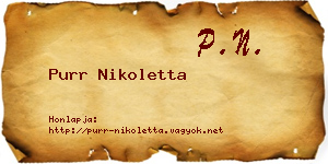 Purr Nikoletta névjegykártya