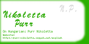 nikoletta purr business card